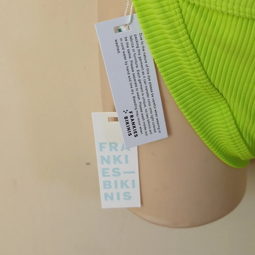 Frankie's Cole Ribbed Bikini Bottom Slime Green L